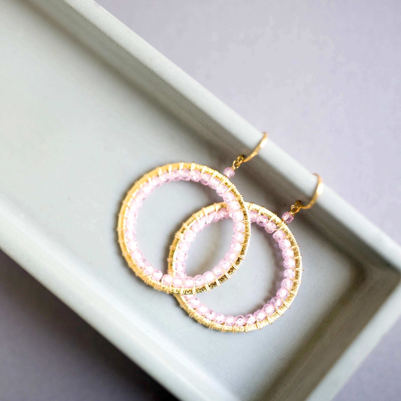 Rose Quartz Halo Jewelry Set - Image 2