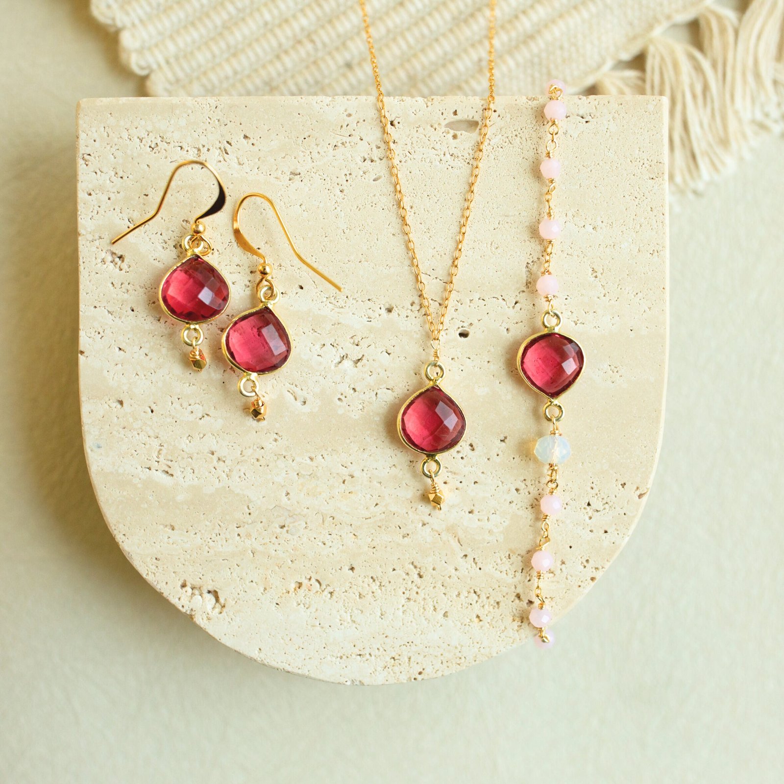 Pink Tourmaline Ballet Drop Earrings - Image 3