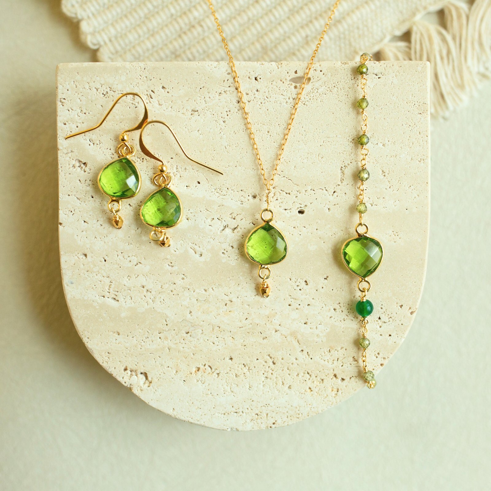 Peridot Ballet Drop Earrings - Image 3