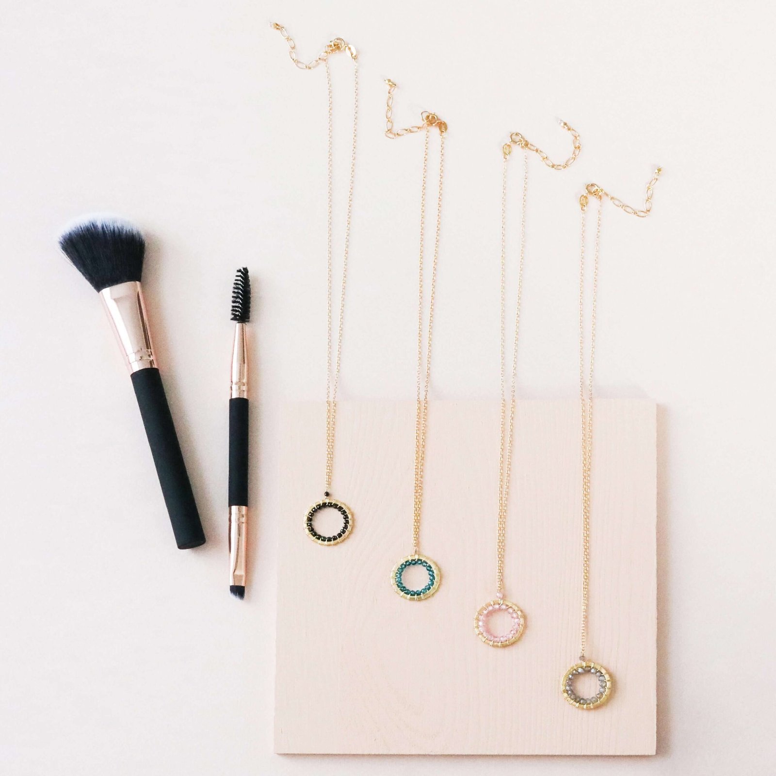 Rose Quartz Halo Mini Gold Pendant - Image 6