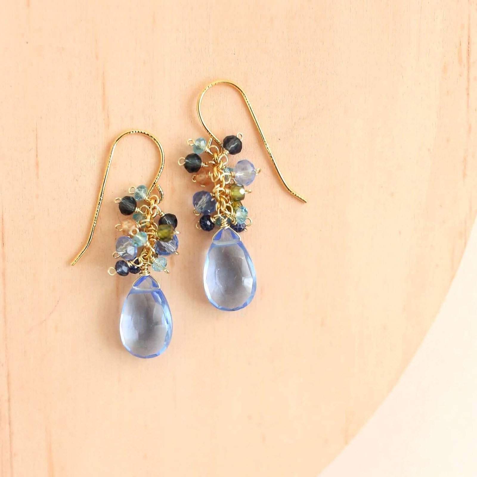 Sky Blue Quartz Bala Earrings