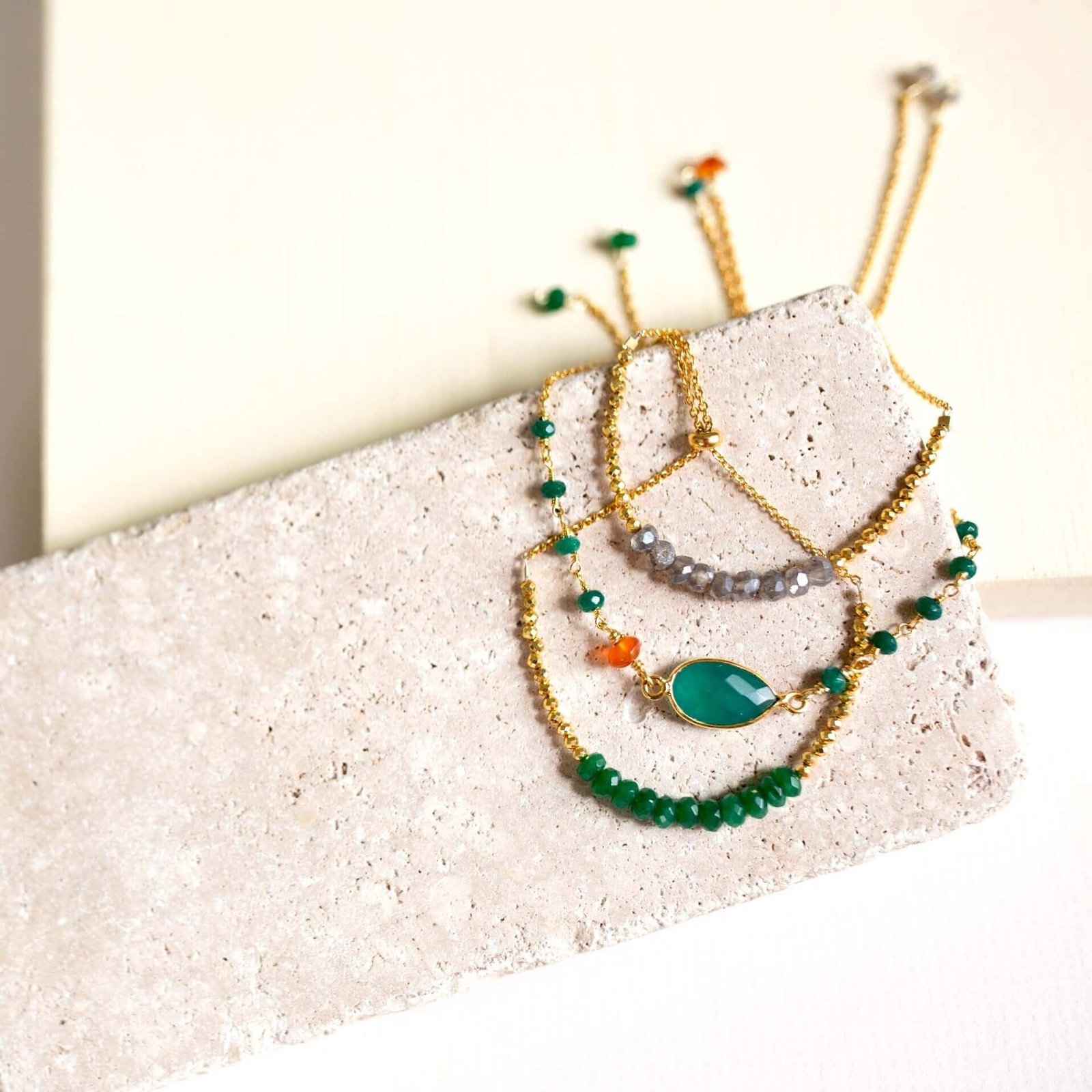 Green Jade Adjustable Stacking Bracelet - Image 4