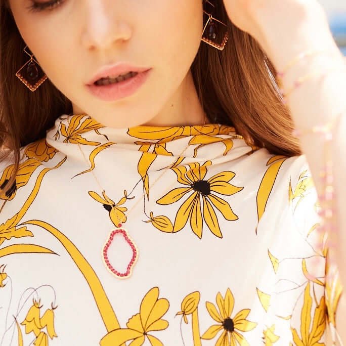 Ruby Quartz Freestyle Pendant Necklace - Image 3