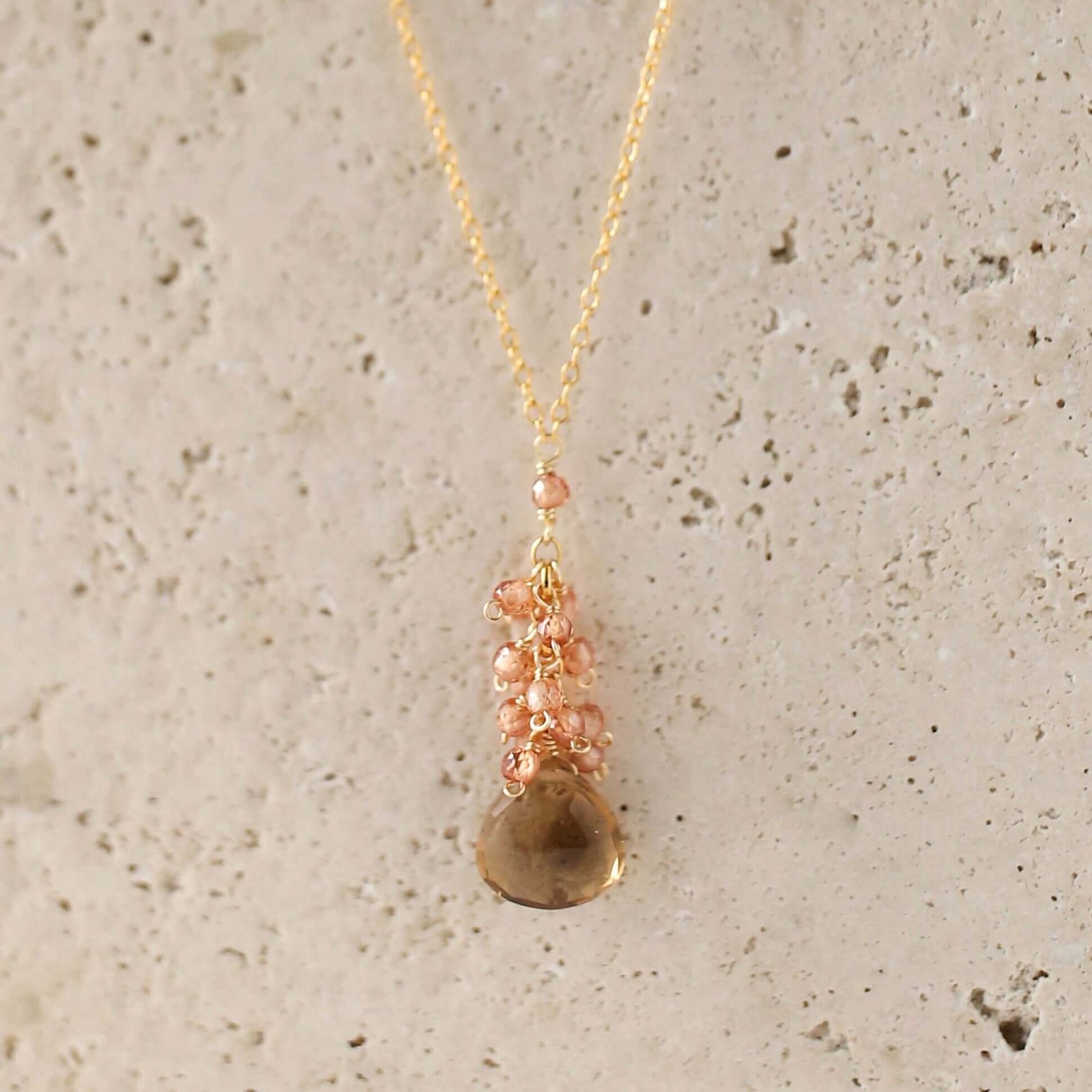 Smoky Quartz Cluster Necklace - Image 2