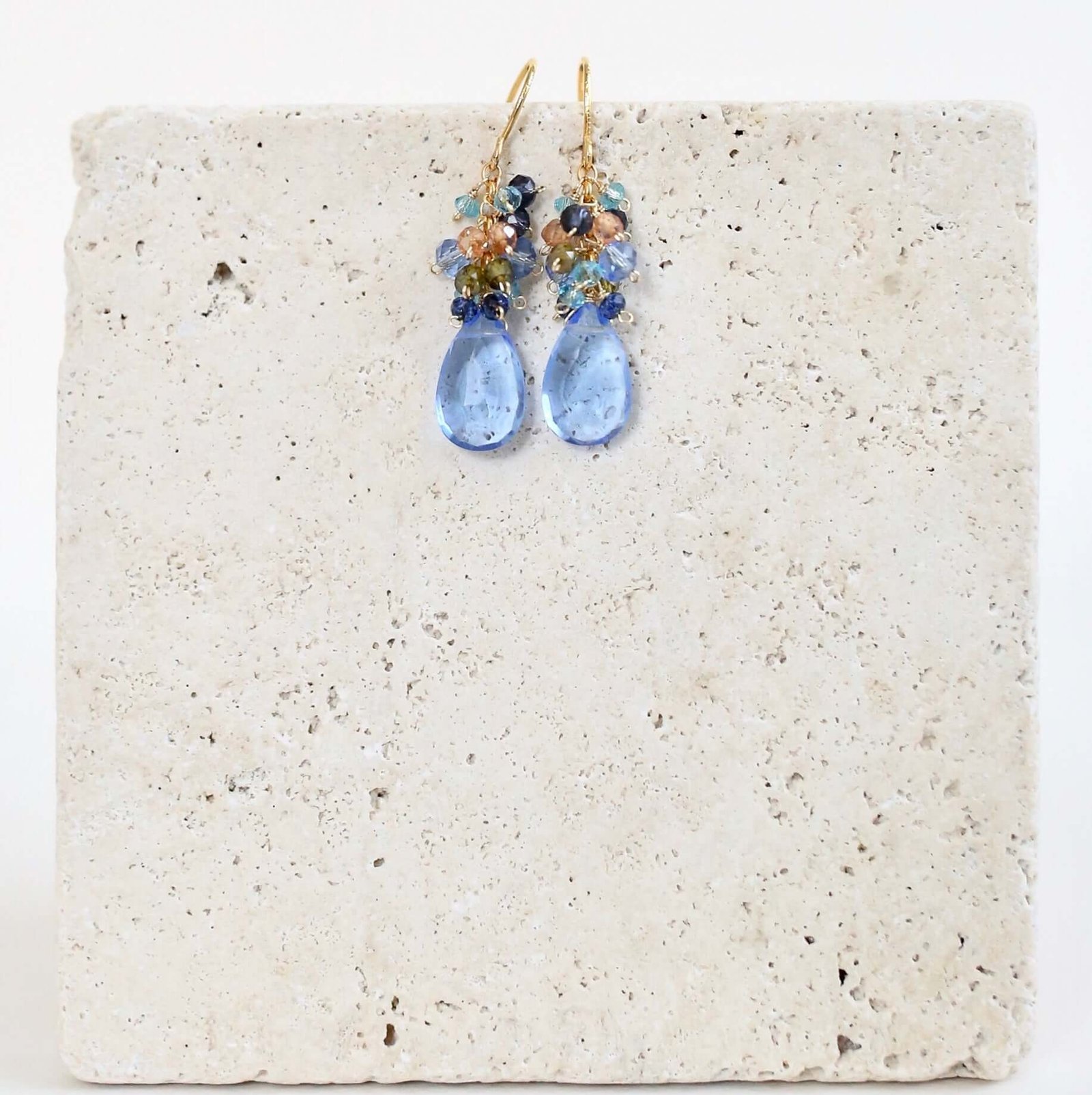 Sky Blue Quartz Bala Earrings - Image 2