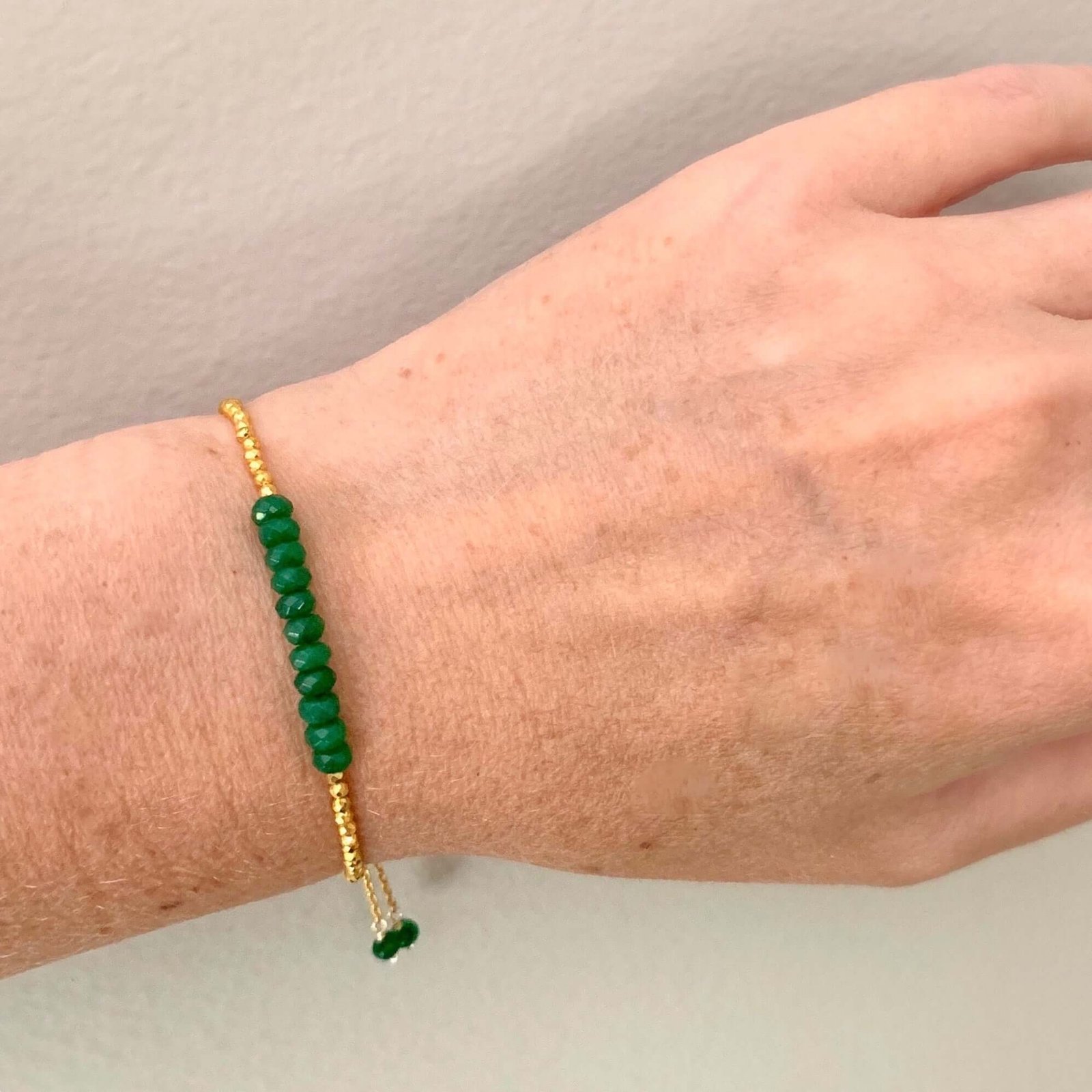 Green Jade Adjustable Stacking Bracelet - Image 3